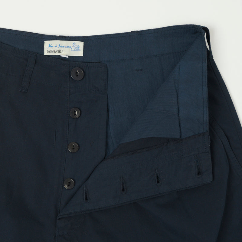 Merz b. Schwanen SHORTS01 5.1oz Poplin Shorts - Dark Navy