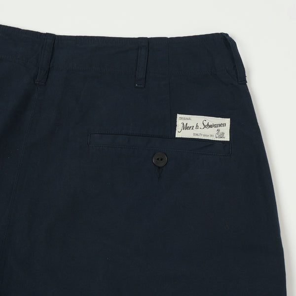 Merz b. Schwanen SHORTS01 5.1oz Poplin Shorts - Dark Navy