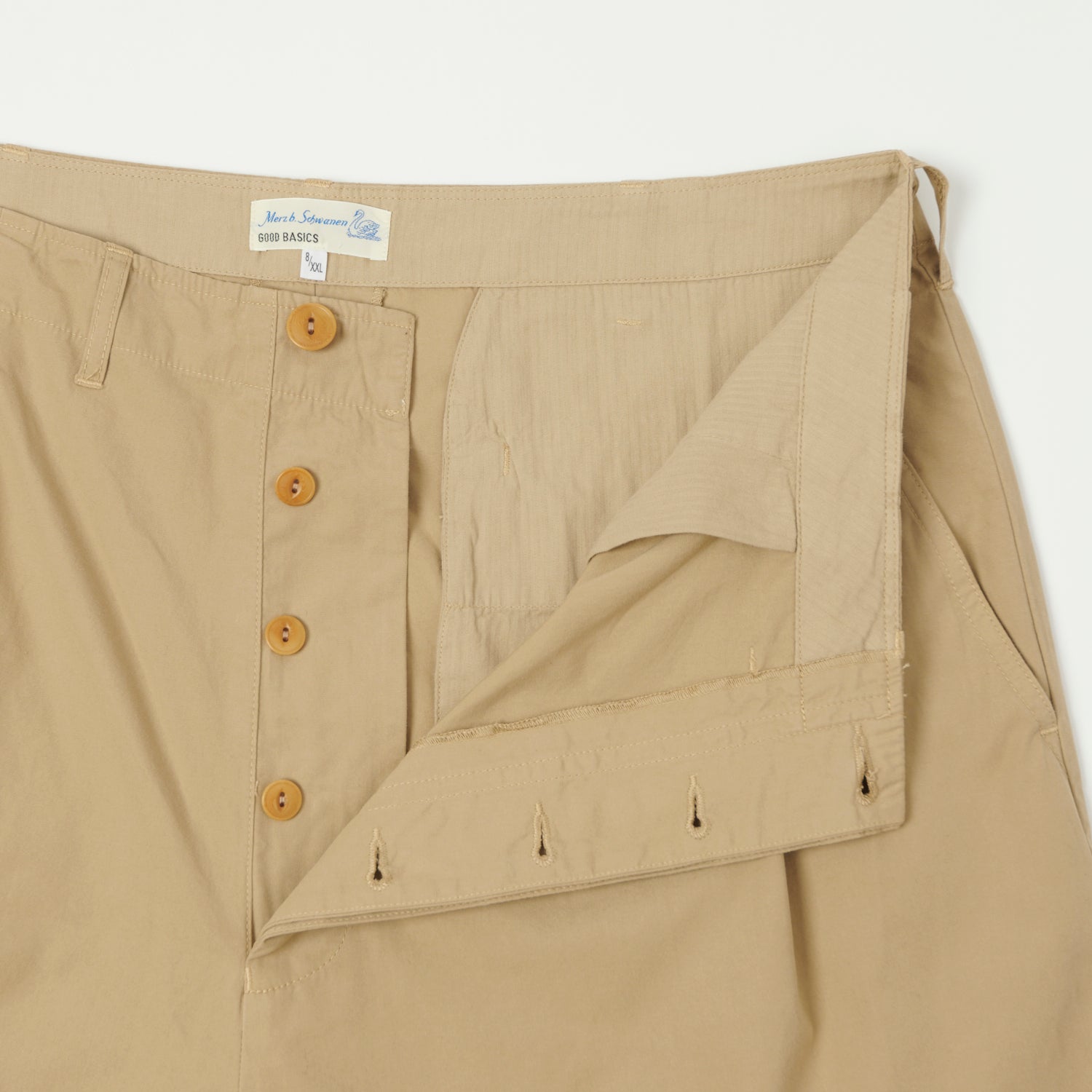 Merz b. Schwanen 'Good Basics' 5.1oz Poplin Shorts - Khaki