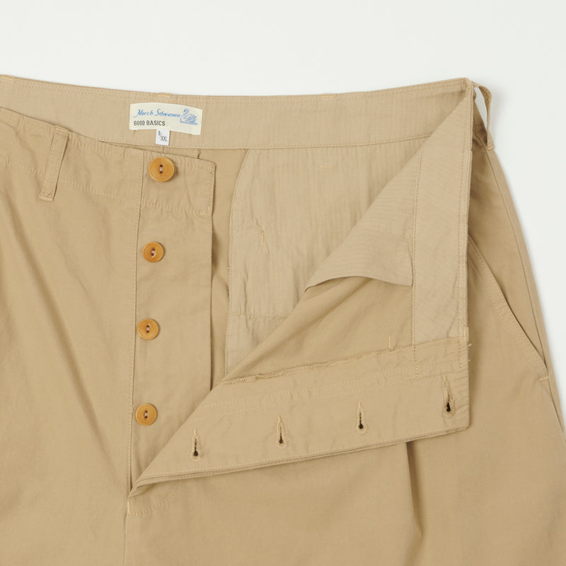 Merz b. Schwanen SHORTS01 5.1oz Poplin Shorts - Khaki