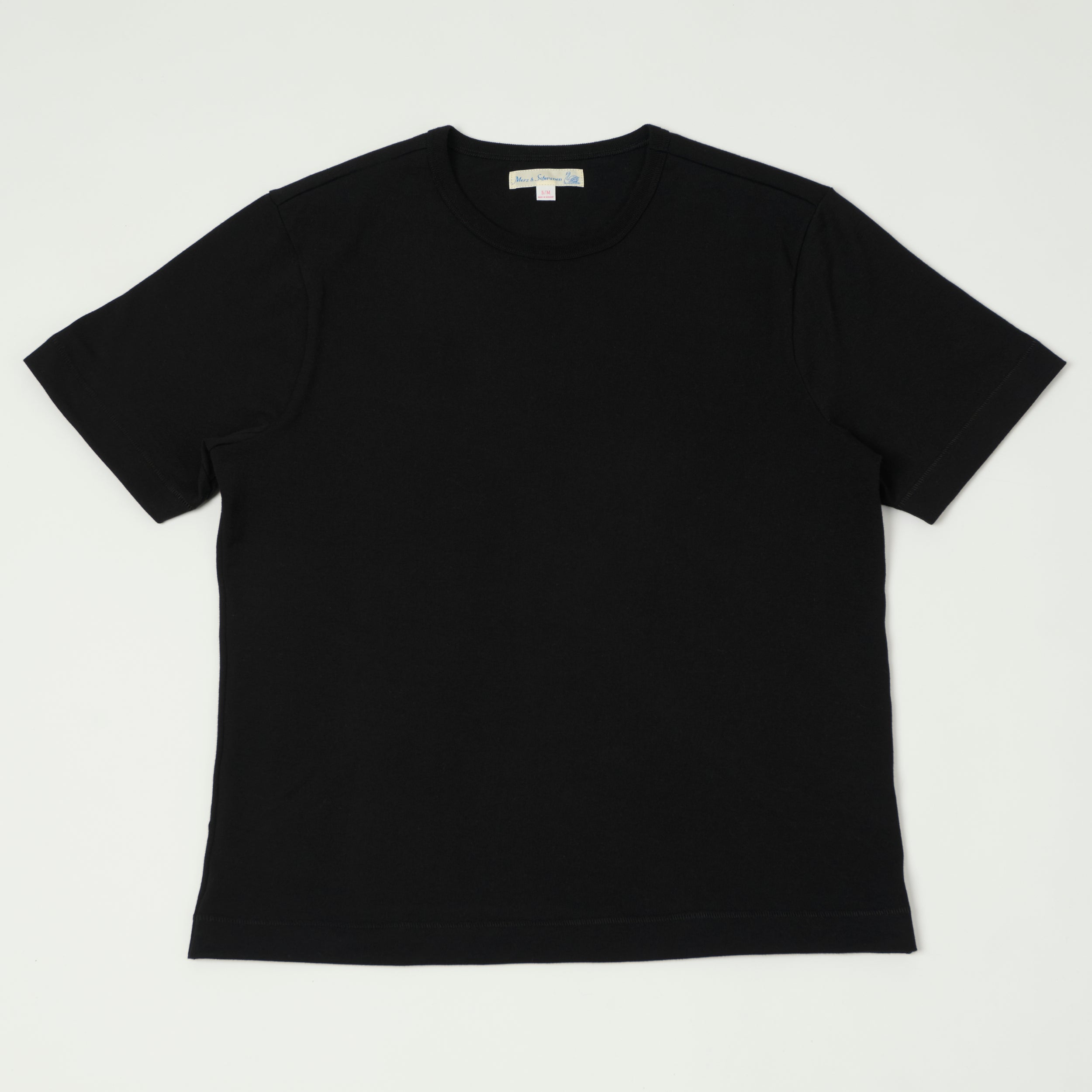 Merz b. Schwanen 2M15C Classic Cropped Jersey T-Shirt - Deep Black