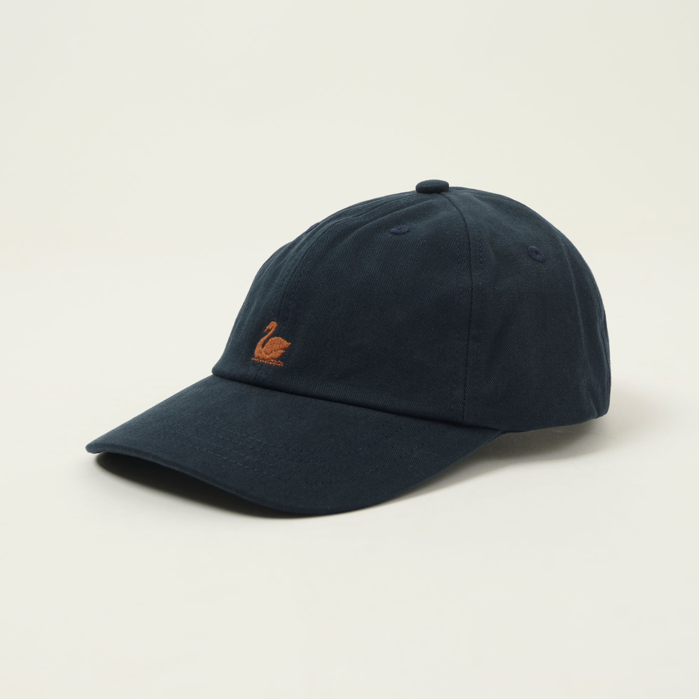 Merz b. Schwanen Swan Logo Cotton Twill Cap - Night Blue/Nut
