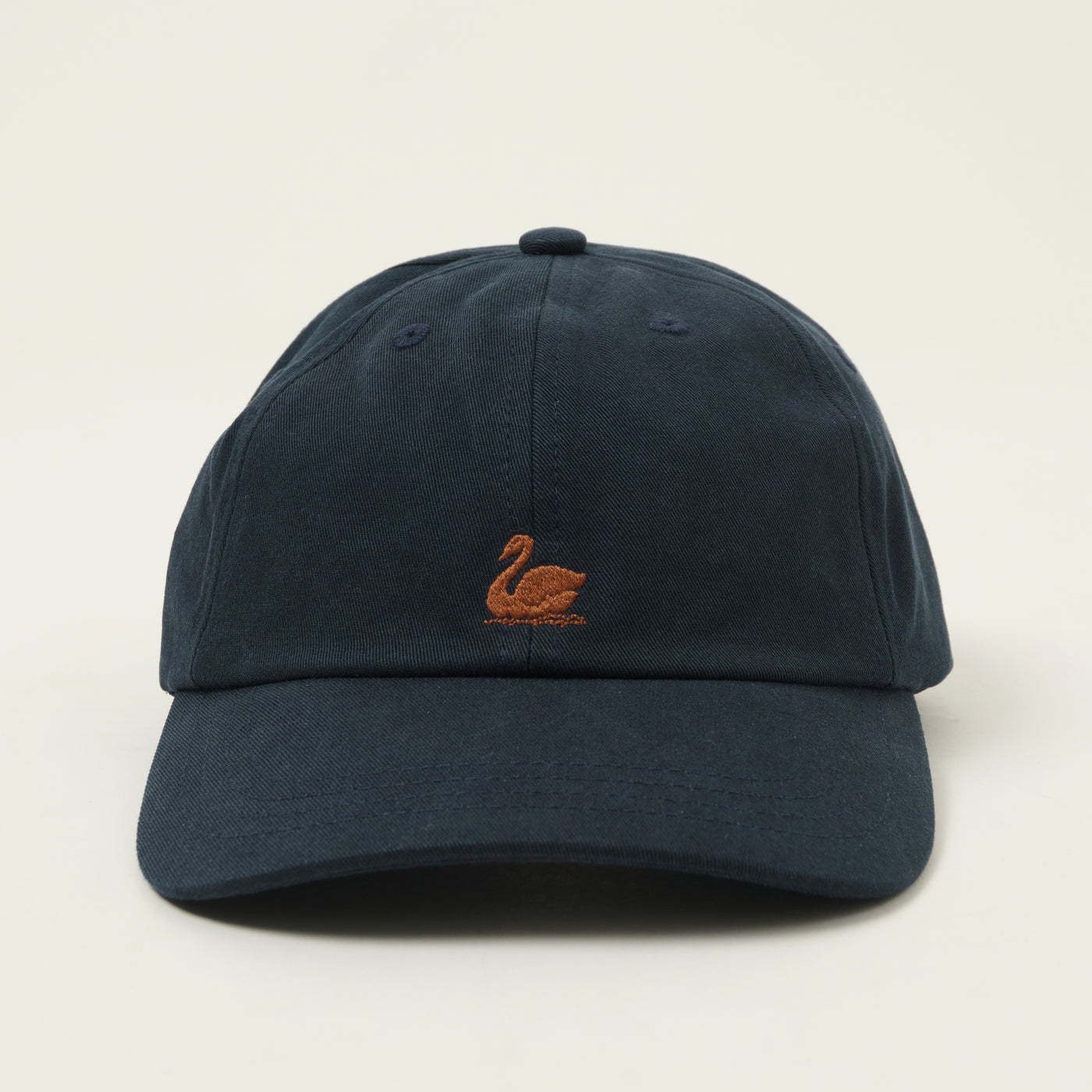 Merz b. Schwanen Swan Logo Cotton Twill Cap - Night Blue/Nut