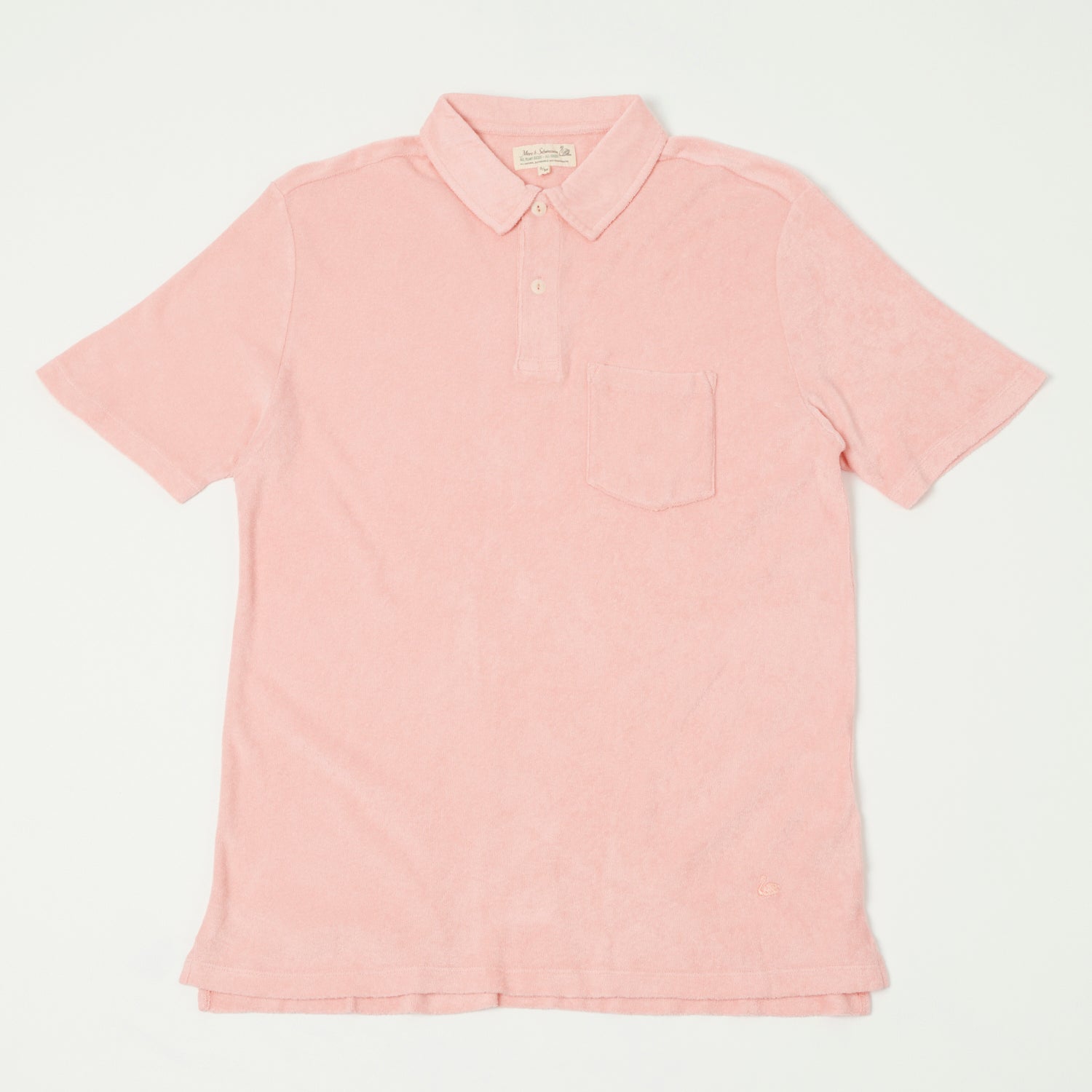 Merz b. Schwanen 'Good Basics' Plant Based Terry Polo Shirt - Peach