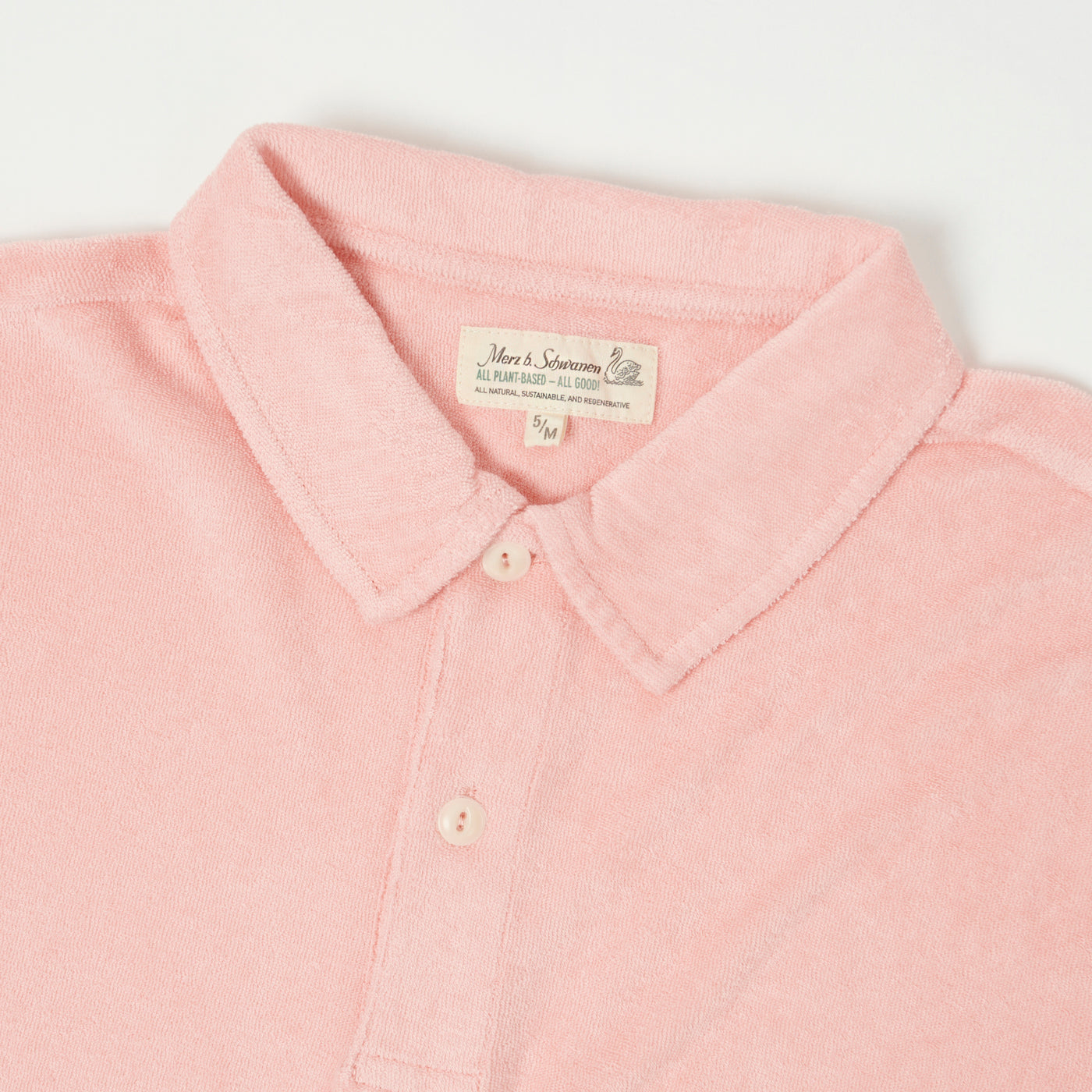 Merz b. Schwanen 'Good Basics' Plant Based Terry Polo Shirt - Peach