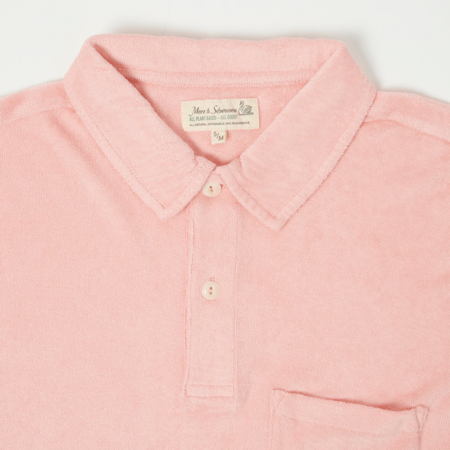 Merz b. Schwanen 'Good Basics' Plant Based Terry Polo Shirt - Peach