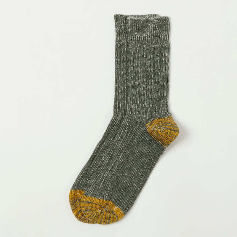 Merz b. Schwanen W72 Merino Wool Socks - Army/Yellow