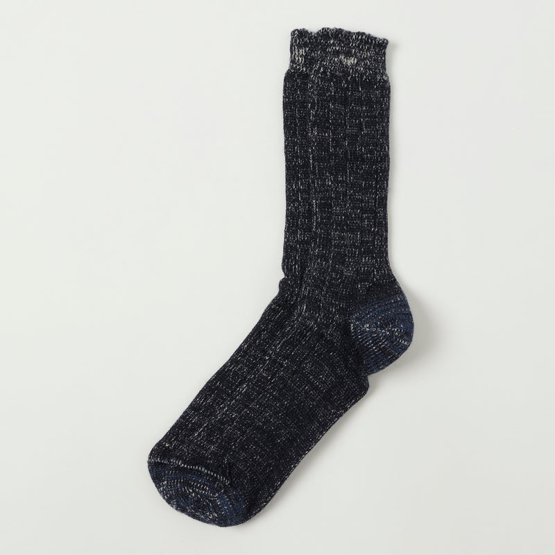 Merz b. Schwanen W72 Merino Wool Socks - Dark Navy/Nature