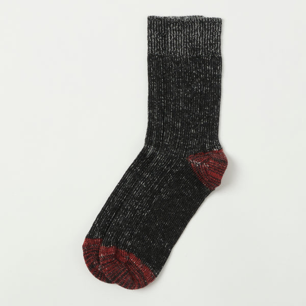 Merz b. Schwanen W72 Merino Wool Socks - Deep Black/Nature