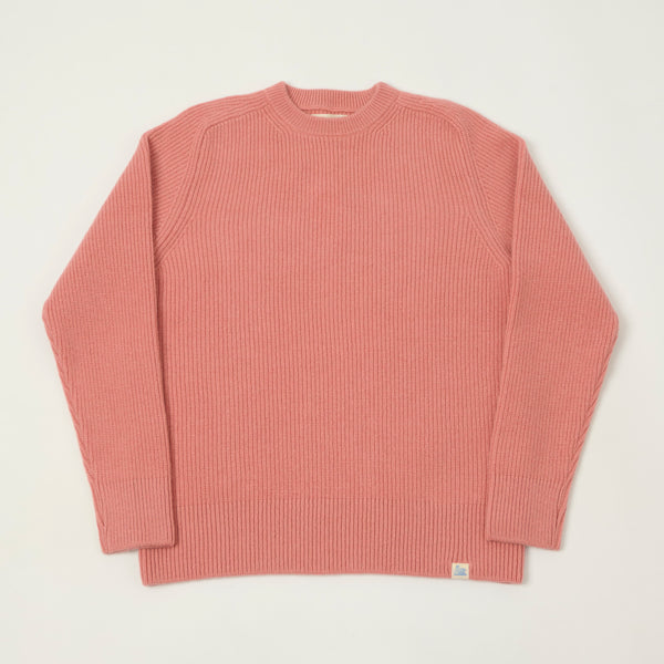 Merz b. Schwanen 'Good Basics' Wool Cashmere Ribbed Knit Pullover - Rosewood