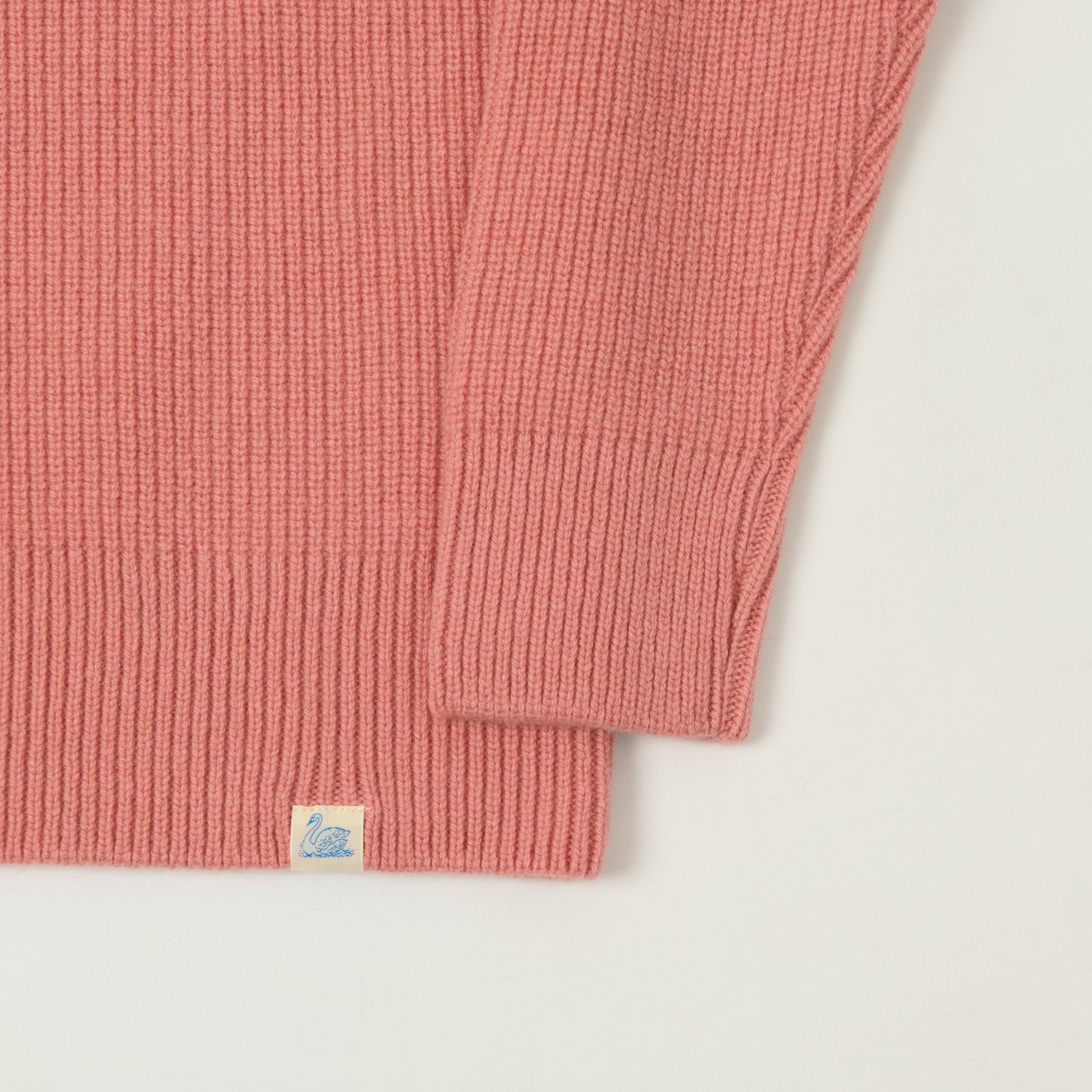 Merz b. Schwanen 'Good Basics' Wool Cashmere Ribbed Knit Pullover - Rosewood