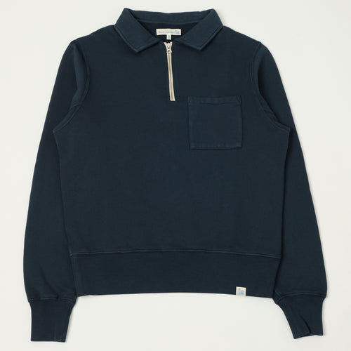 Merz b. Schwanen 'Good Basics' Quarter Zip Sweatshirt - Denim Blue