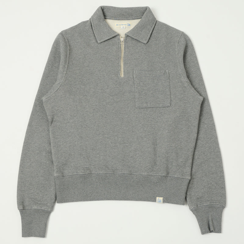 Merz b. Schwanen ZIPC01 Collar Sweatshirt - Grey Melange