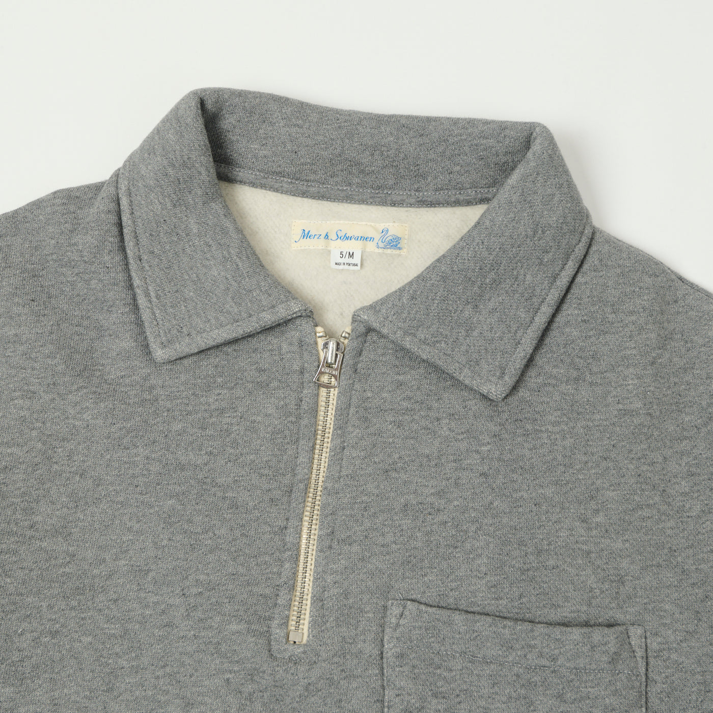 Merz b. Schwanen 'Good Basics' Quarter Zip Sweatshirt - Grey Melange