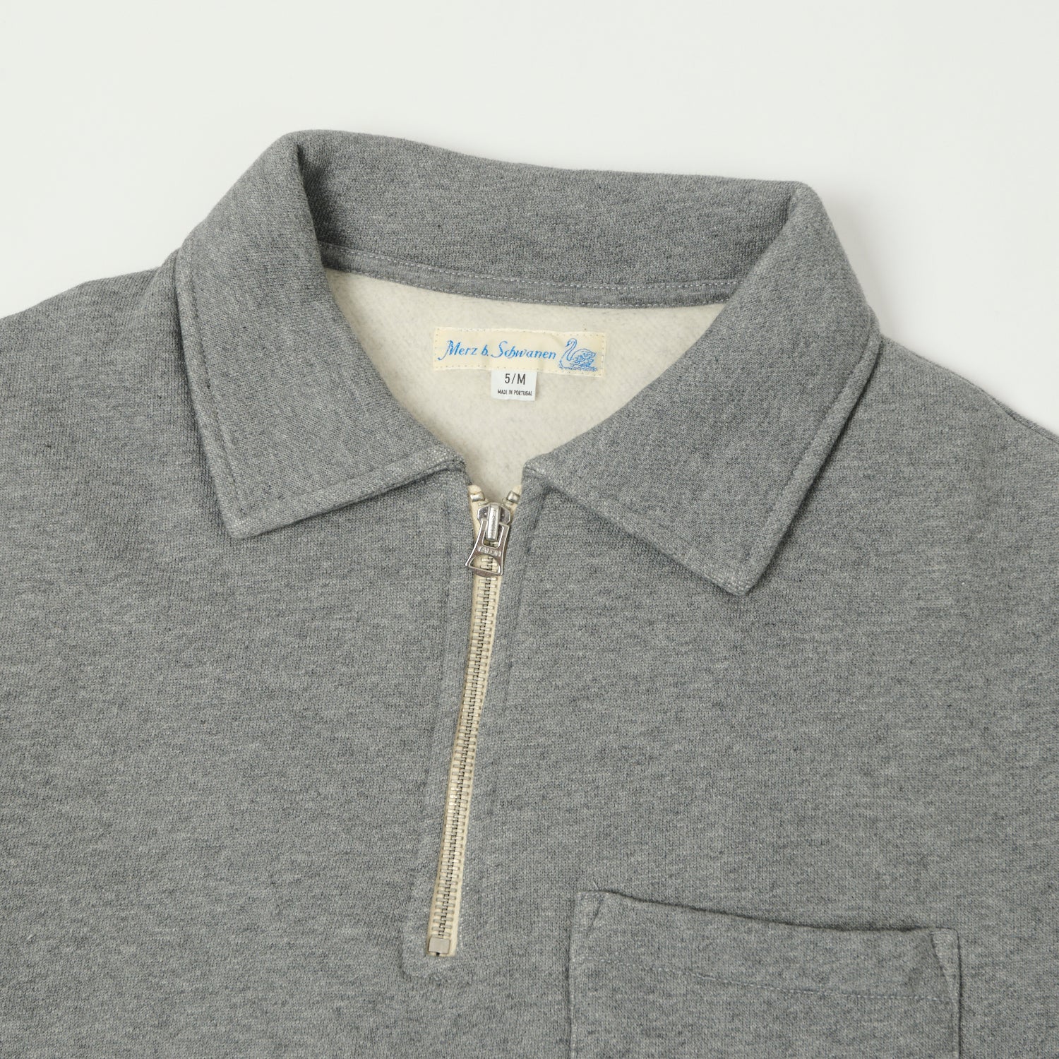Merz b. Schwanen 'Good Basics' Quarter Zip Sweatshirt - Grey Melange