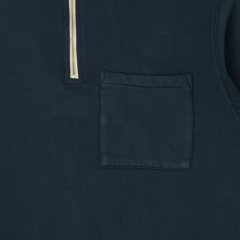 Merz b. Schwanen ZIPC01 Collar Sweatshirt - Denim Blue