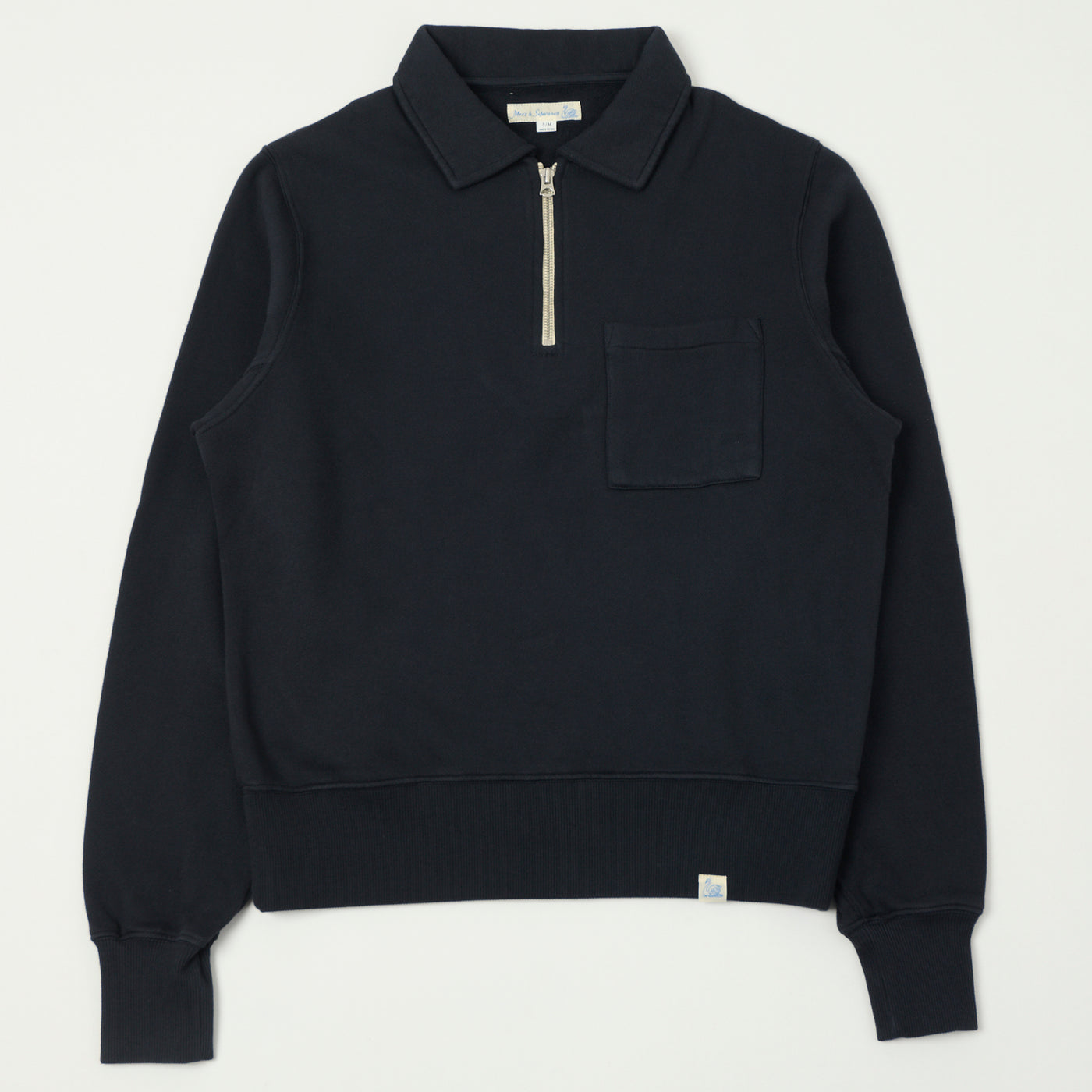 Merz b. Schwanen 'Good Basics' Quarter Zip Sweatshirt - Charcoal