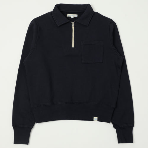 Merz b. Schwanen 'Good Basics' Quarter Zip Sweatshirt - Dark Navy