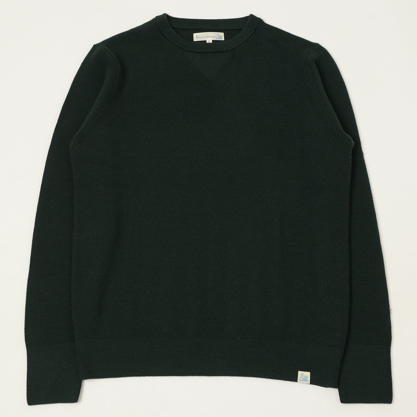 Merz b. Schwanen 'Good Basics' Ribbed Merino Wool Pullover - Bottle Green