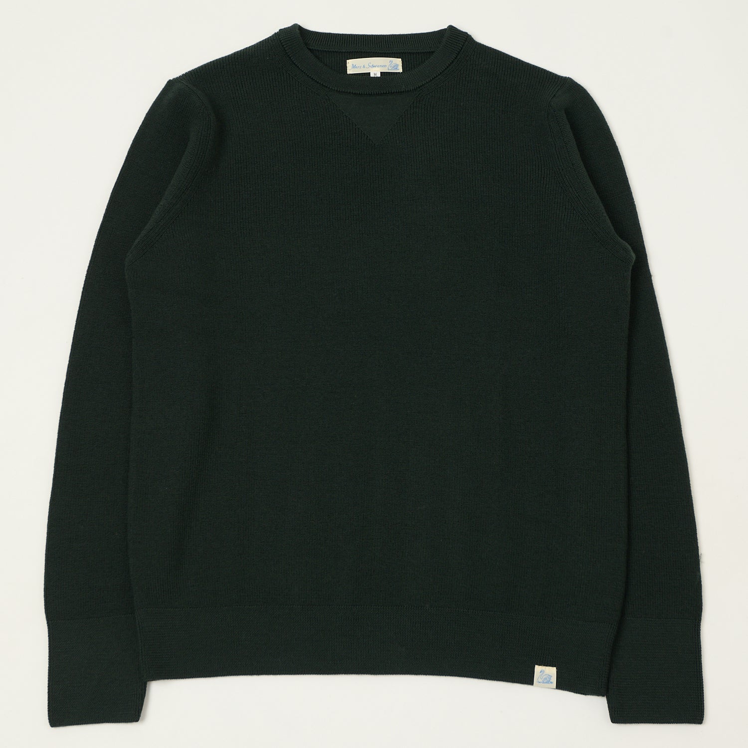 Merz b. Schwanen 'Good Basics' Ribbed Merino Wool Pullover - Bottle Green