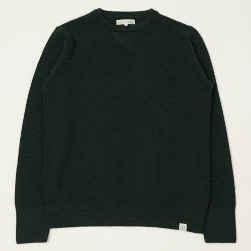 Merz b. Schwanen 'Good Basics' Ribbed Merino Wool Pullover - Bottle Green
