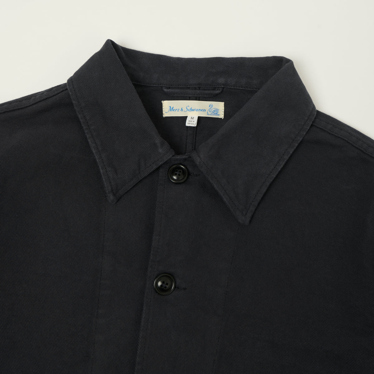 Merz b. Schwanen 'Good Basics' Cropped Workers Cotton Twill Jacket - Charcoal