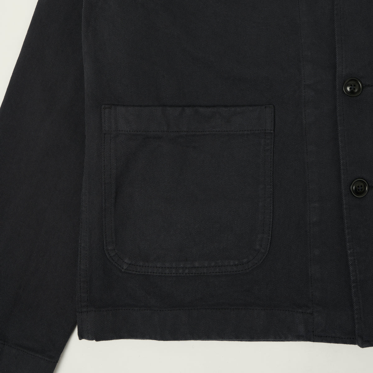 Merz b. Schwanen 'Good Basics' Cropped Workers Cotton Twill Jacket - Charcoal