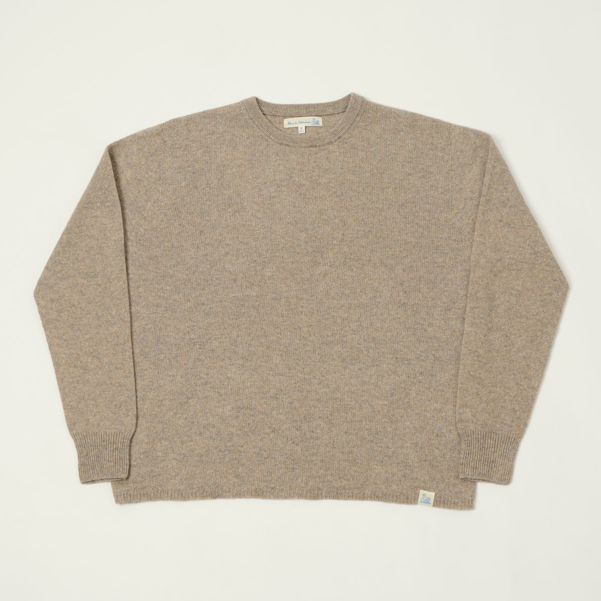 Merz b. Schwanen Lightweight Wool-Silk-Cashmere Sweater - Faded Grain
