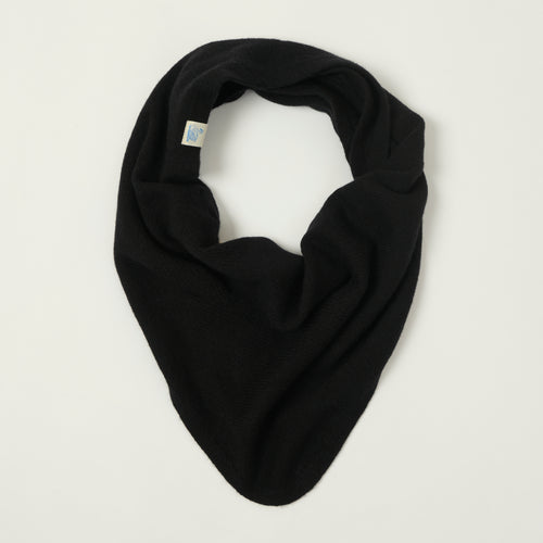 Merz b. Schwanen Merino/Cashmere/Silk Small Triangle Scarf - Deep Black