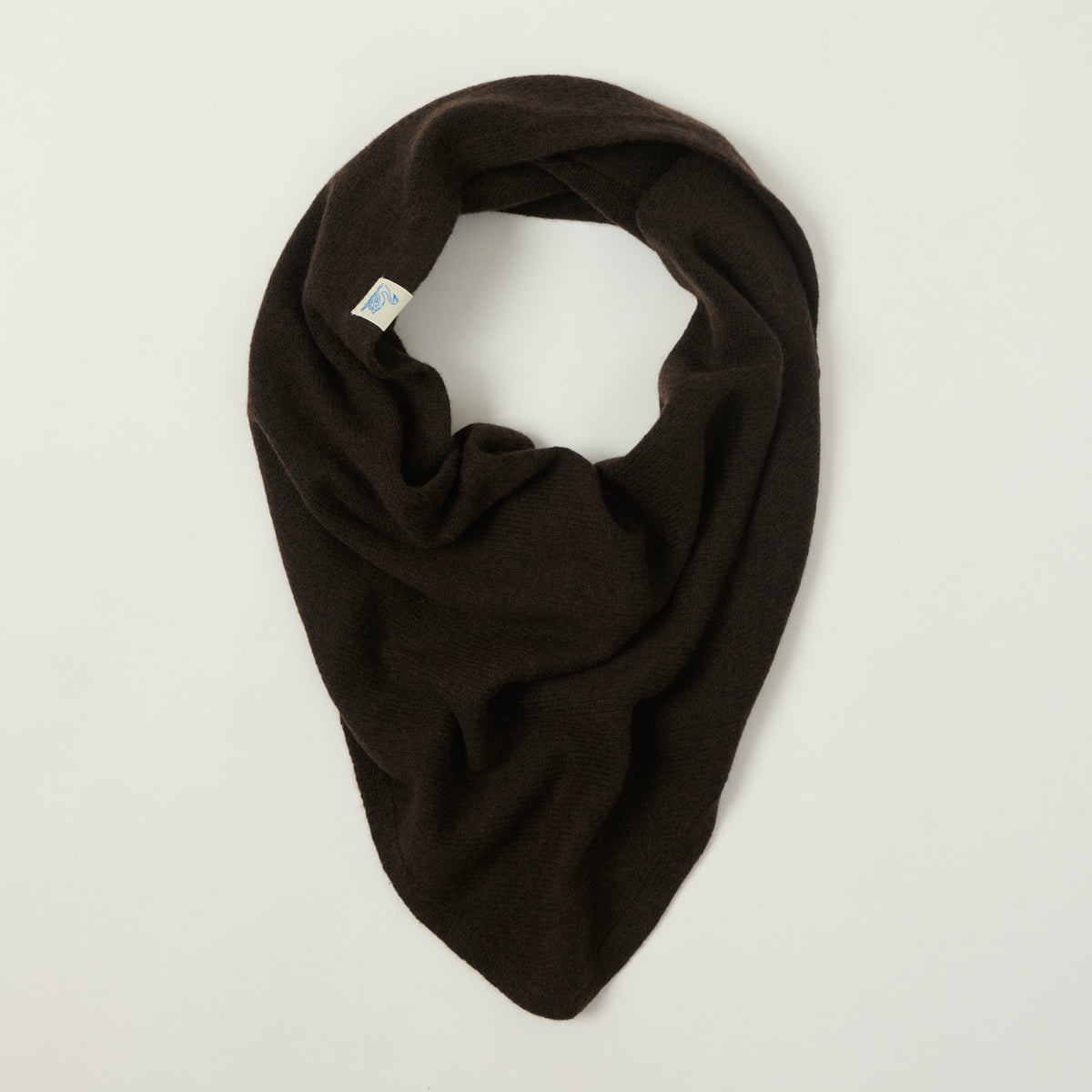 Merz b. Schwanen Merino/Cashmere/Silk Small Triangle Scarf - Espresso