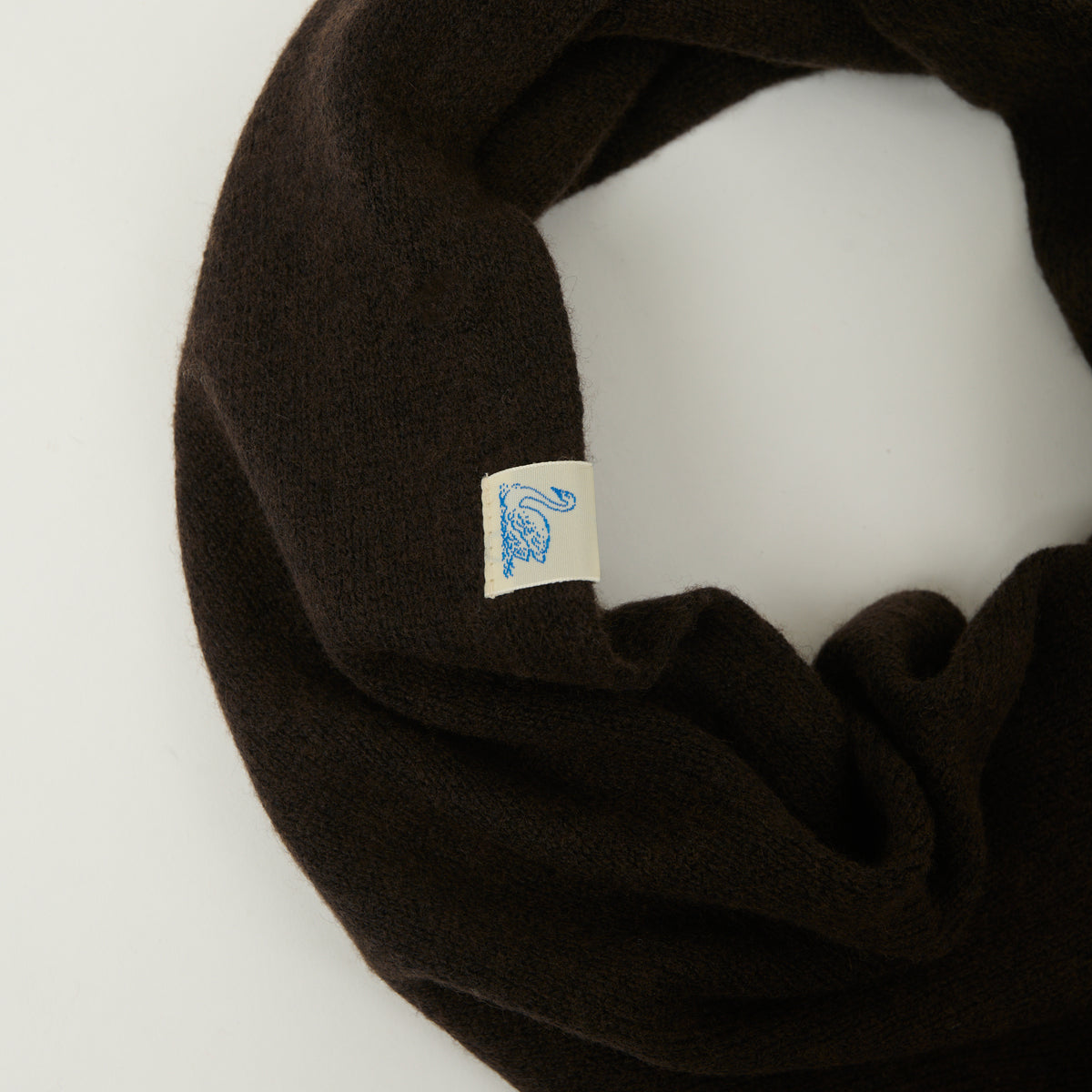 Merz b. Schwanen Merino/Cashmere/Silk Small Triangle Scarf - Espresso