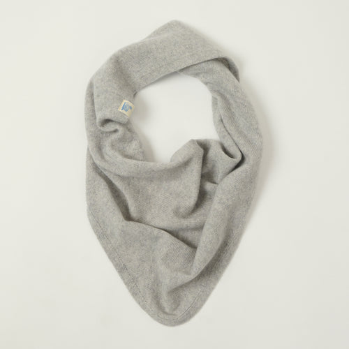 Merz b. Schwanen Merino/Cashmere/Silk Small Triangle Scarf - Grey Melange
