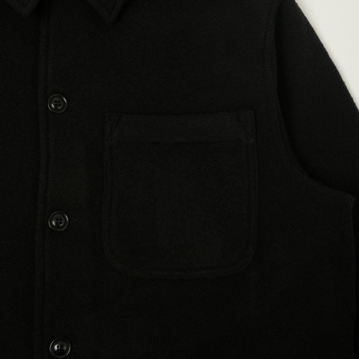 Merz b. Schwanen Relaxed Fit Wool Unisex Jacket - Deep Black