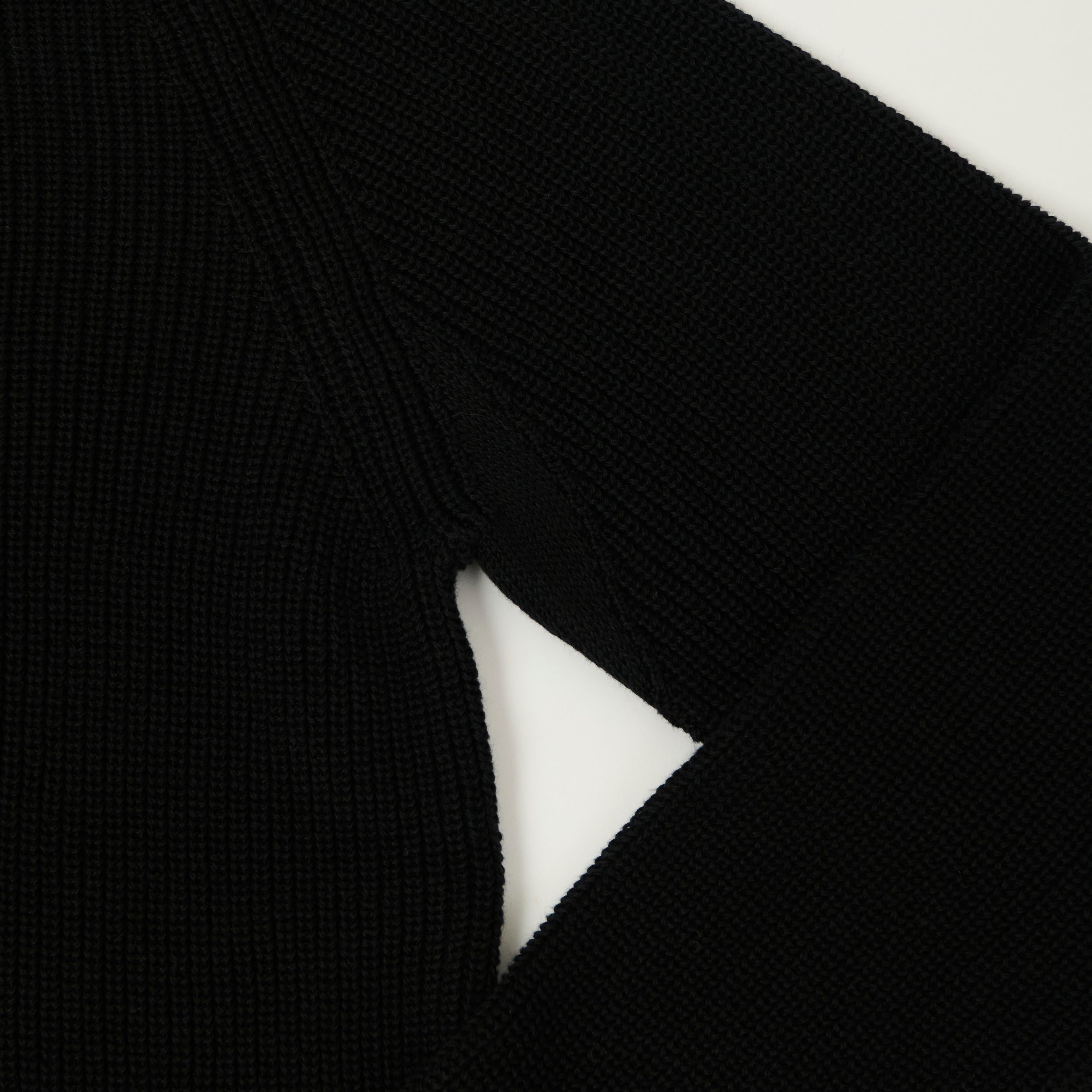 Merz b. Schwanen 'Good Basics' Cotton Ribbed Sweater - Deep Black