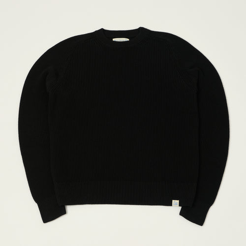 Merz b. Schwanen 'Good Basics' Cotton Ribbed Sweater - Deep Black