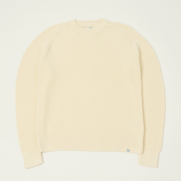 Merz B. Schwanen クラシッククルーニット size5/M Merz b. Schwanen 'Good Basics' Cotton Ribbed Sweater - Nature