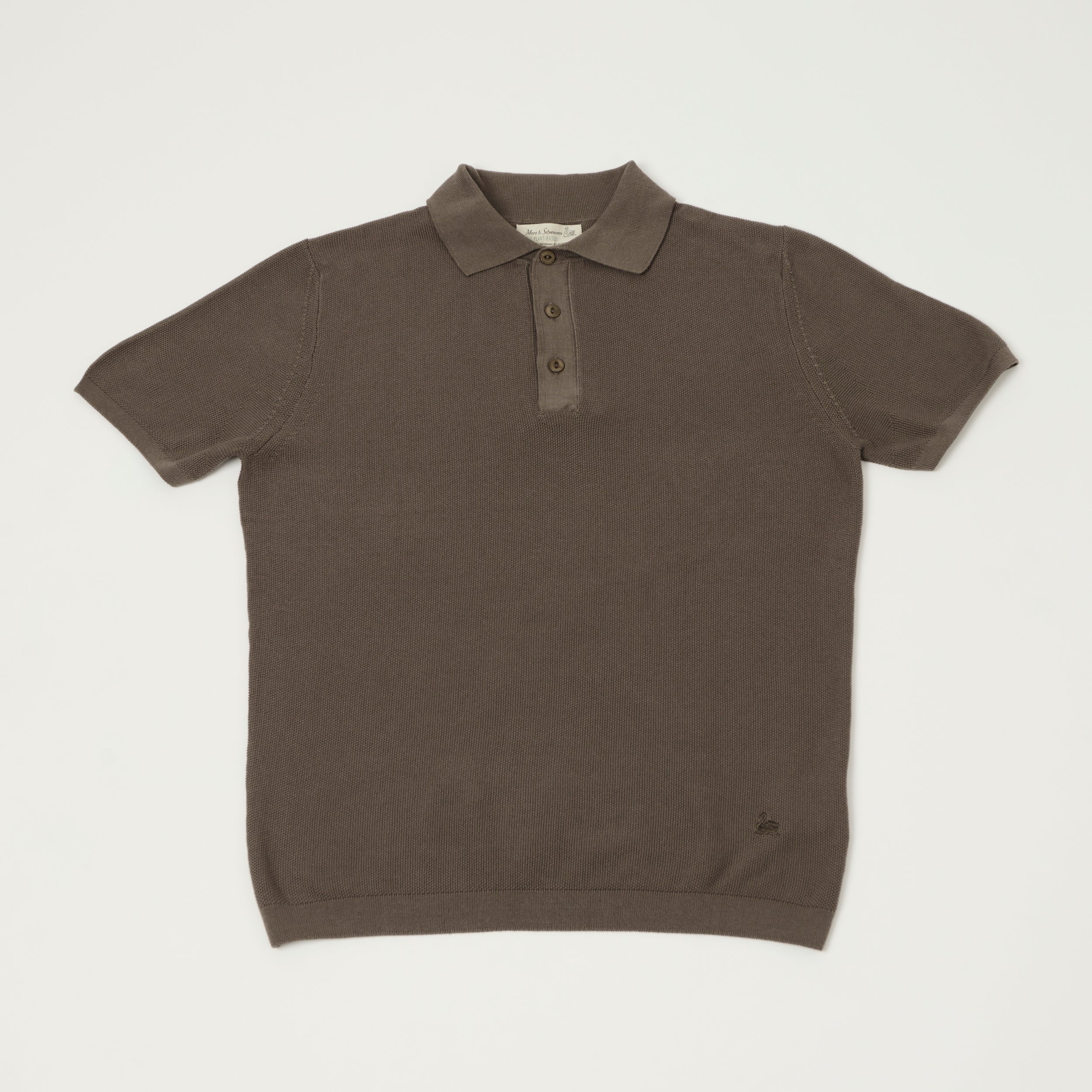 Merz b. Schwanen 'Good Basics' Plant Based Pique Polo Shirt - Grain