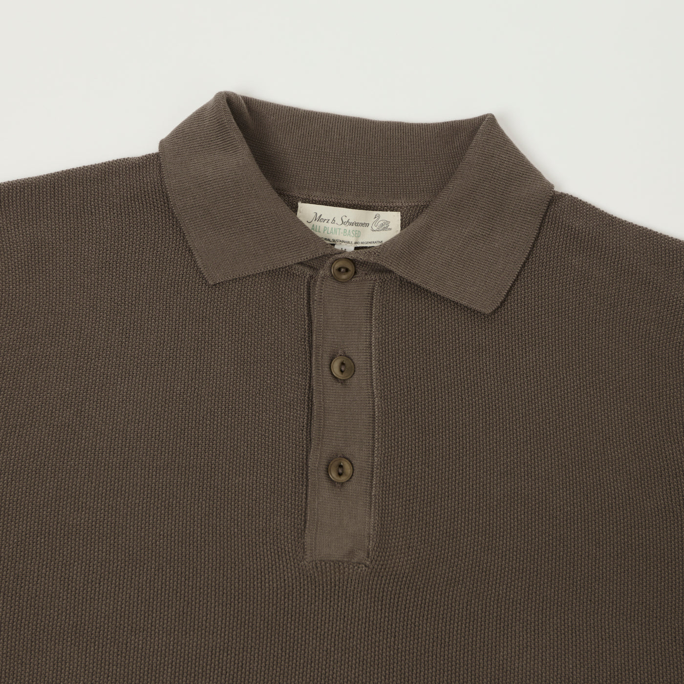 Merz b. Schwanen 'Good Basics' Plant Based Pique Polo Shirt - Grain