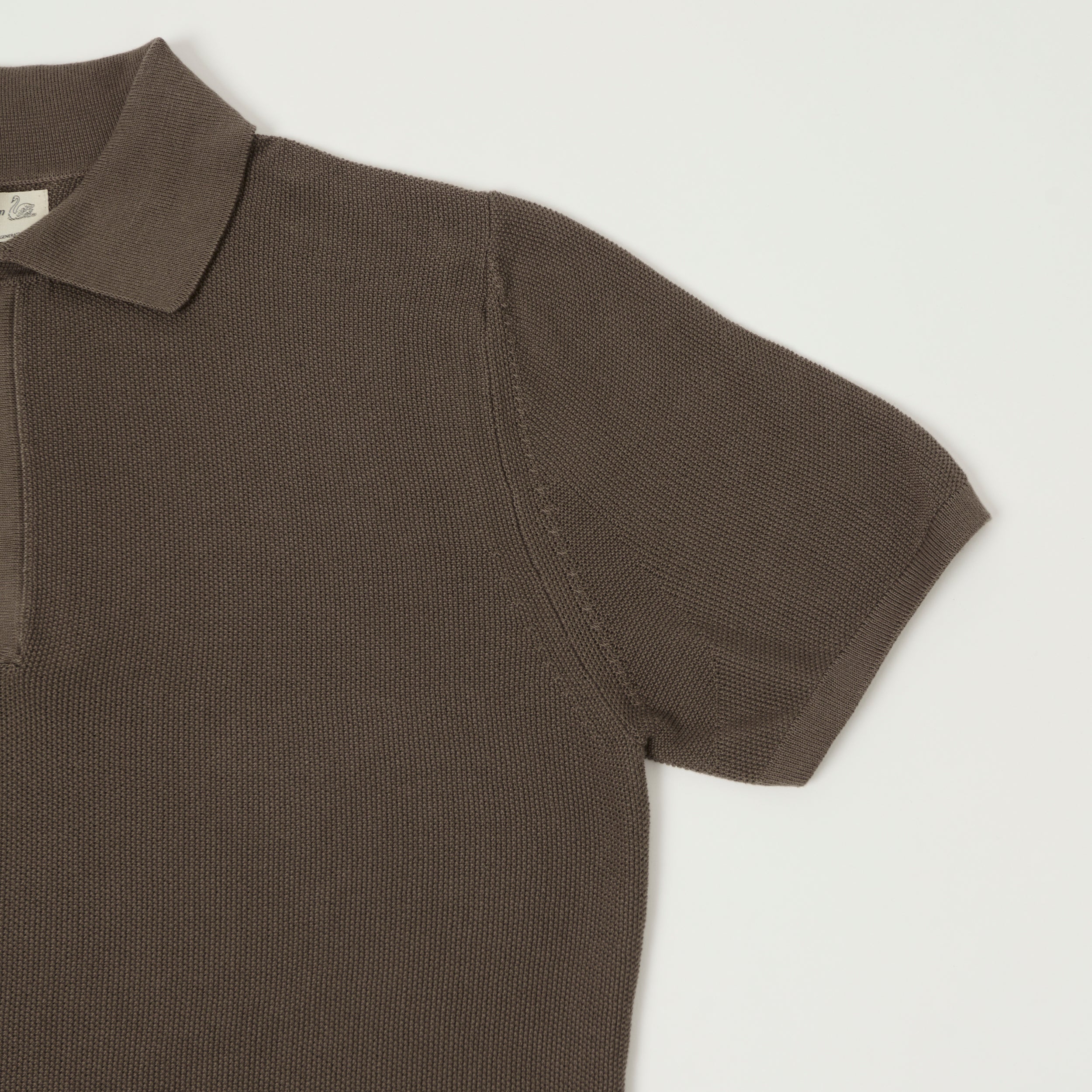 Merz b. Schwanen 'Good Basics' Plant Based Pique Polo Shirt - Grain