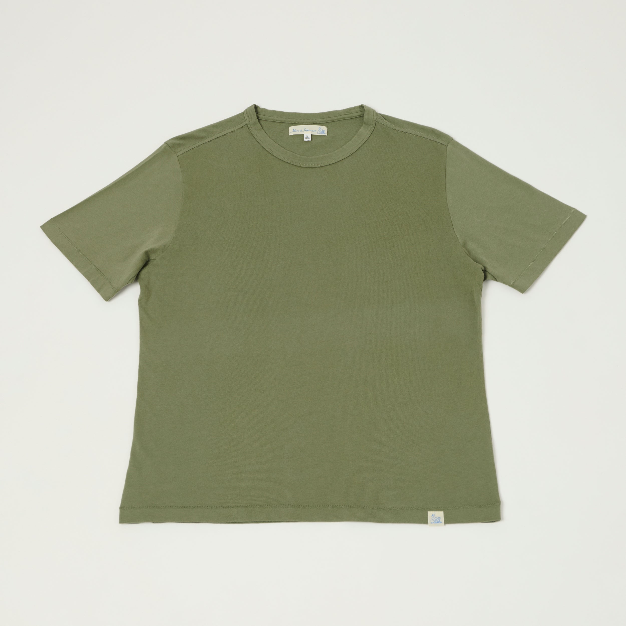 Merz b. Schwanen 'Good Basics' Pima Cotton T-Shirt - Light Army