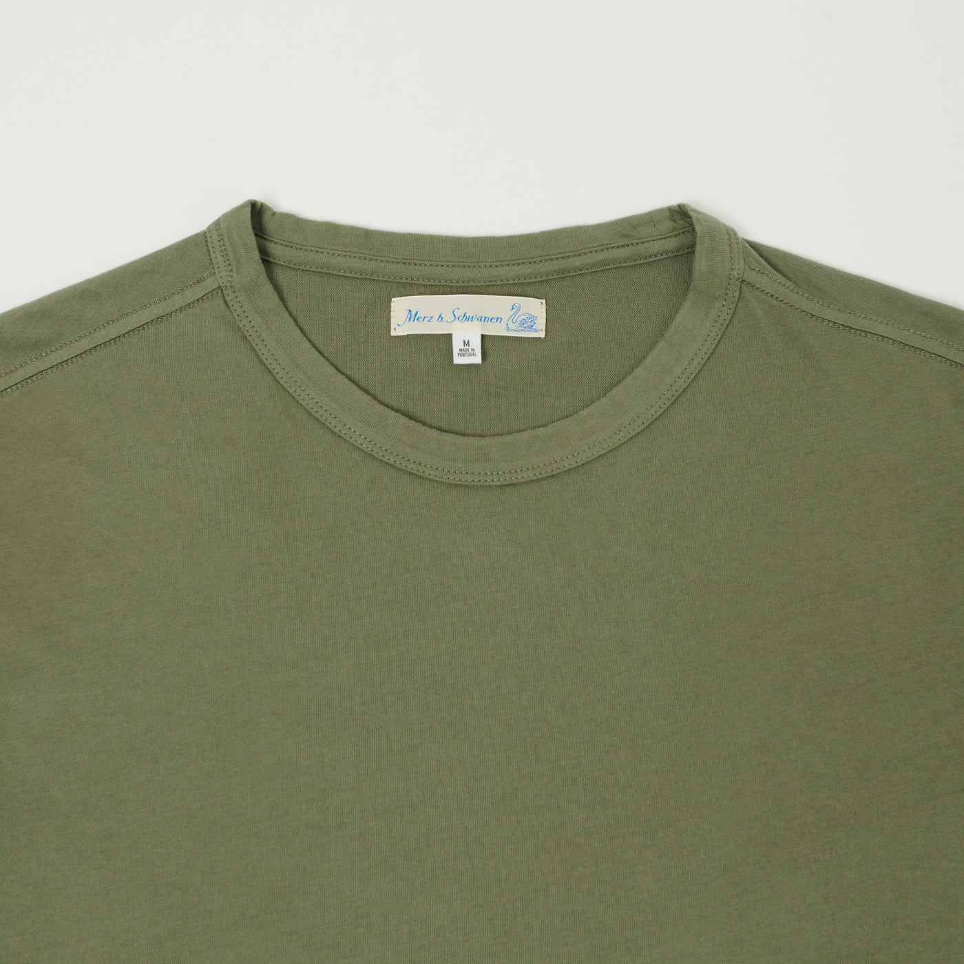 Merz b. Schwanen 'Good Basics' Pima Cotton T-Shirt - Light Army