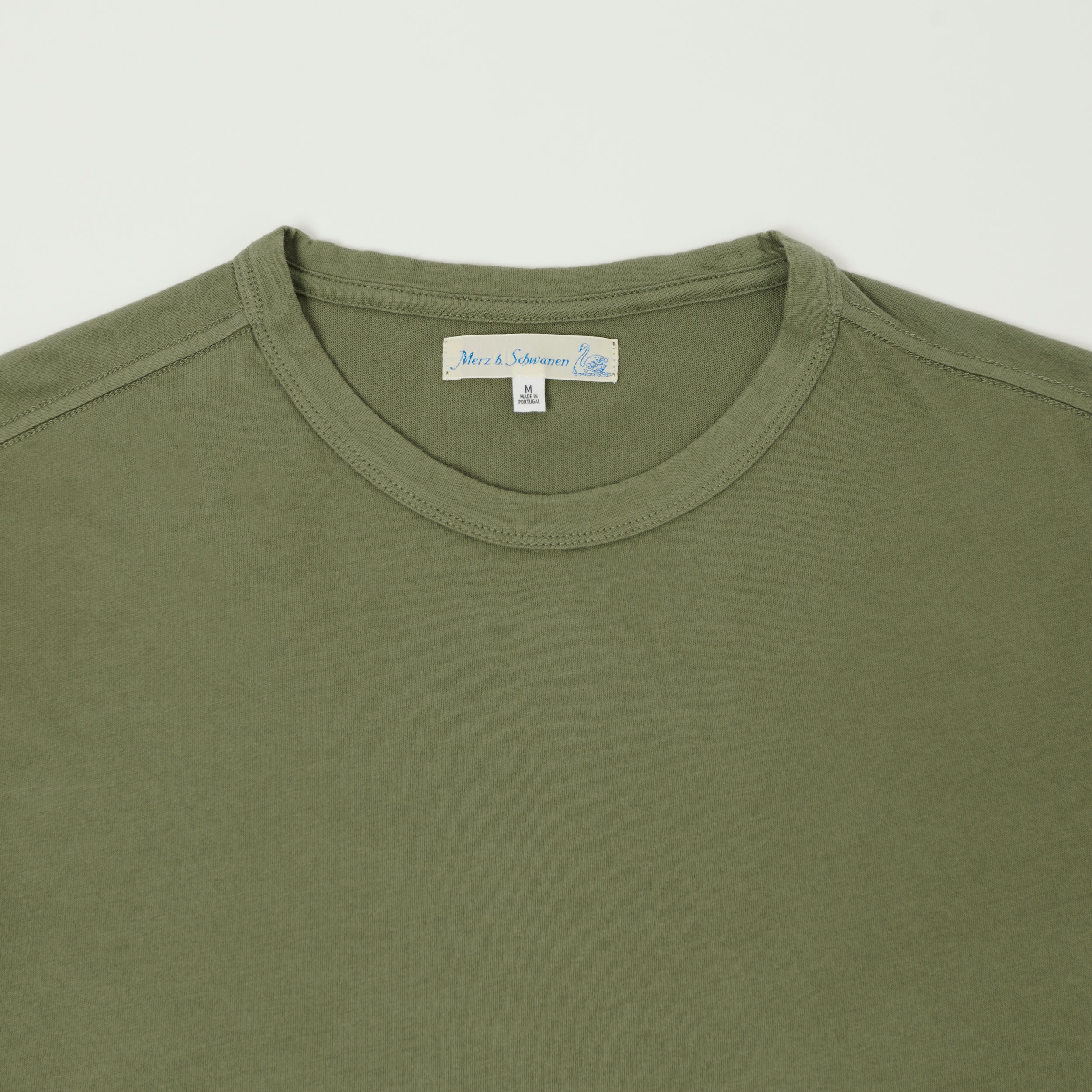 Merz b. Schwanen 'Good Basics' Pima Cotton T-Shirt - Light Army