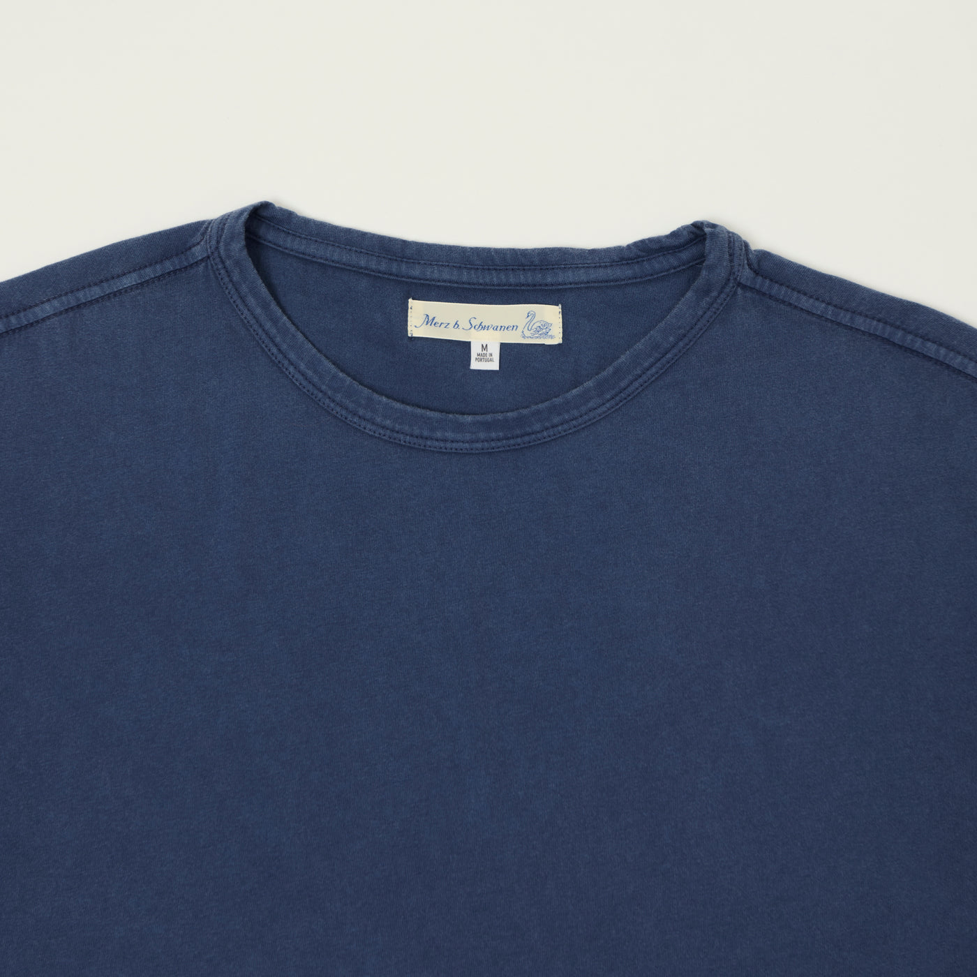 Merz b. Schwanen 'Good Basics' Pima Cotton T-Shirt - Mid Wash Indigo