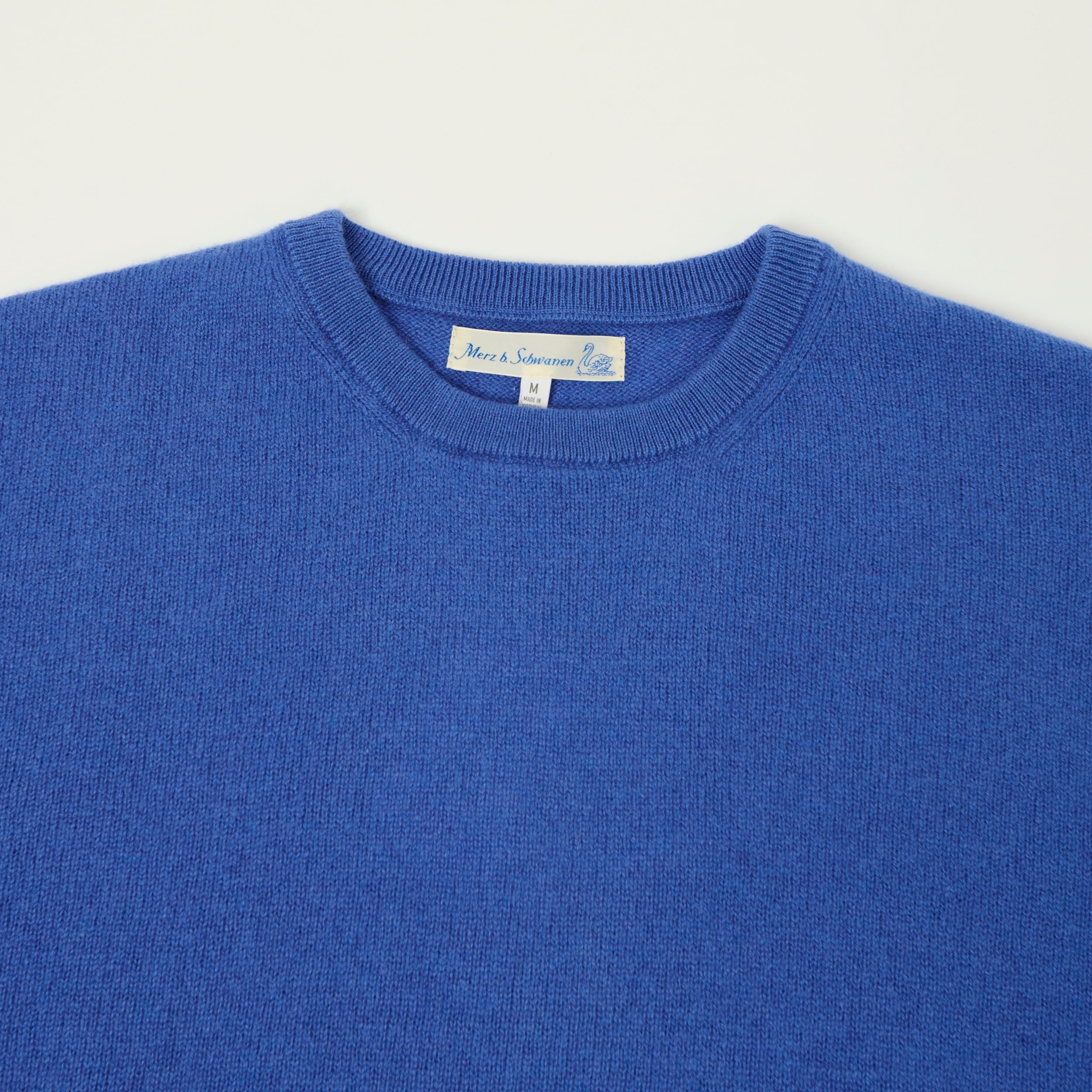 Merz b. Schwanen 'Good Basics' Lightweight Wool-Silk-Cashmere Sweater - Washed Blue