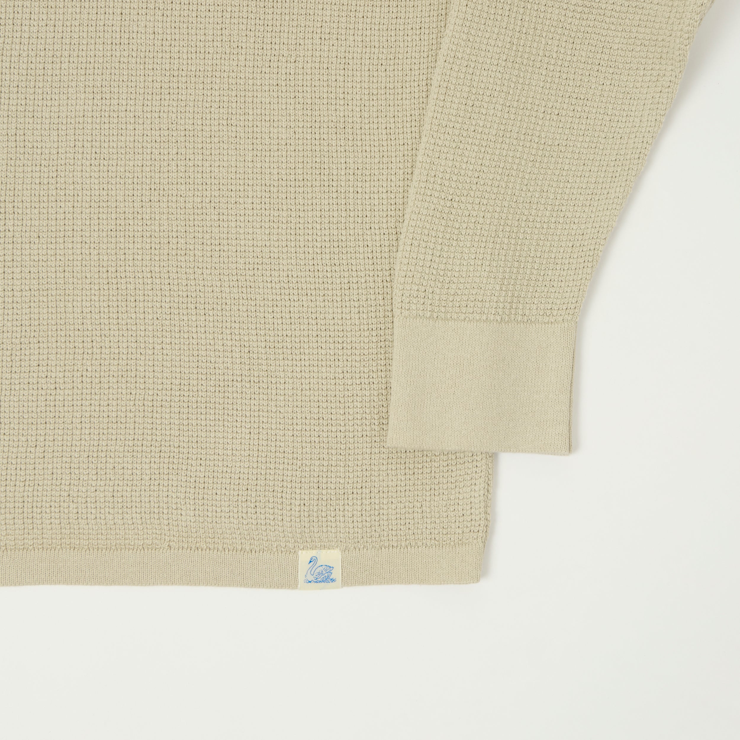 Merz b. Schwanen 'Good Basics' Lightweight Waffle Knit Sweater - Sand