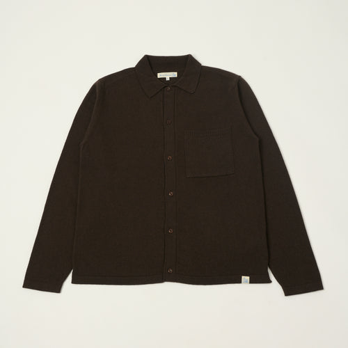 Merz b. Schwanen Merino Wool-Cashmere-Silk Long Sleeve Shirt - Dark Grain