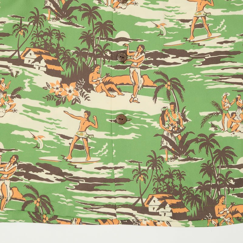 Micky Oye 'A Touch of Hawaii' Aloha Shirt - Forest