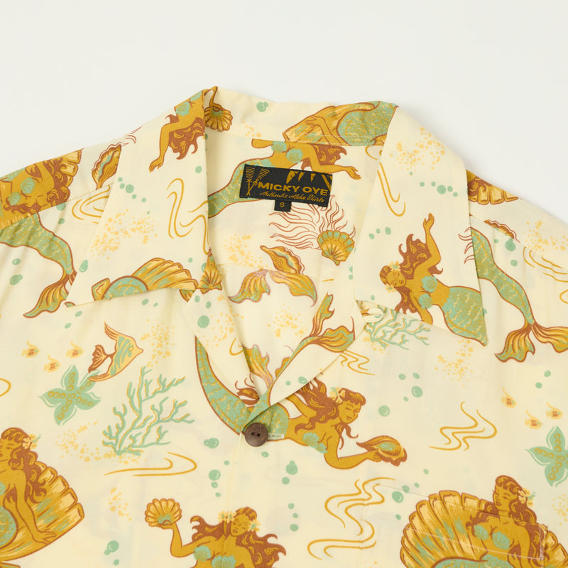 Micky Oye 'Mermaids' Aloha Shirt - Brown