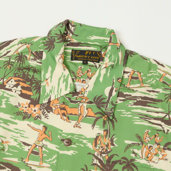 Micky Oye 'A Touch of Hawaii' Aloha Shirt - Forest