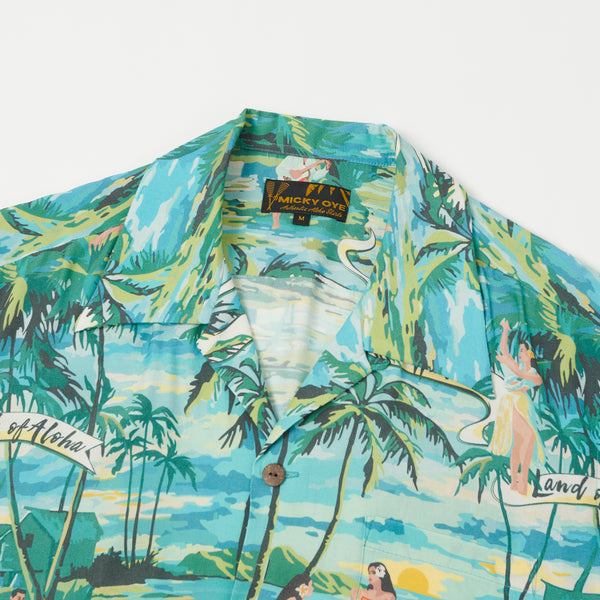 Micky Oye 'Land of Aloha' Aloha Shirt - Aqua